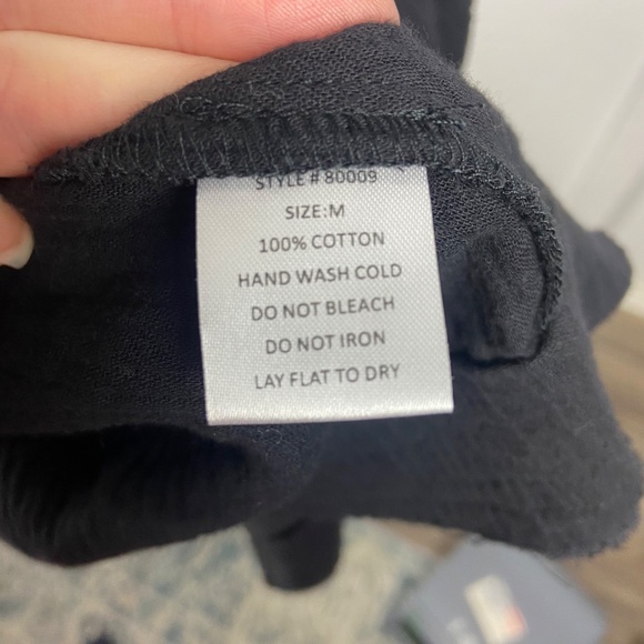 Grade & Gather Black Textured Cotton Open Front Kimono Wrap Cardigan Women’s M - Picture 9 of 10